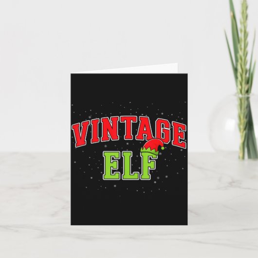 Carte Vintage Elf Christmas Family Matching Group Xmas  (Devant)