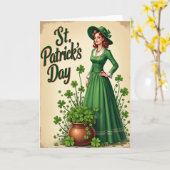 Carte Vintage Emerald St Patricks Day Card (Fleur jaune)