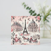 Carte vintage en carreaux rose (Debout devant)