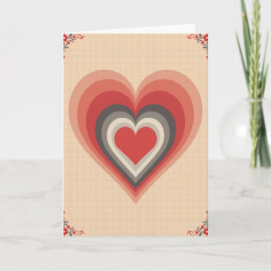 Carte vintage en forme de cœur d'amour