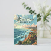 Carte Vintage Encinitas California San Diego Beach (Debout devant)