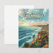 Carte Vintage Encinitas California San Diego Beach (Devant / Derrière)