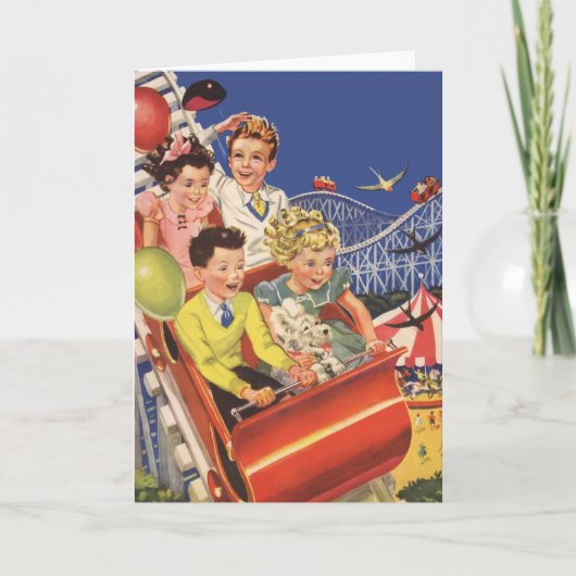 Carte Vintage Enfants Ballottes Roller Dessous de verre  (Devant)