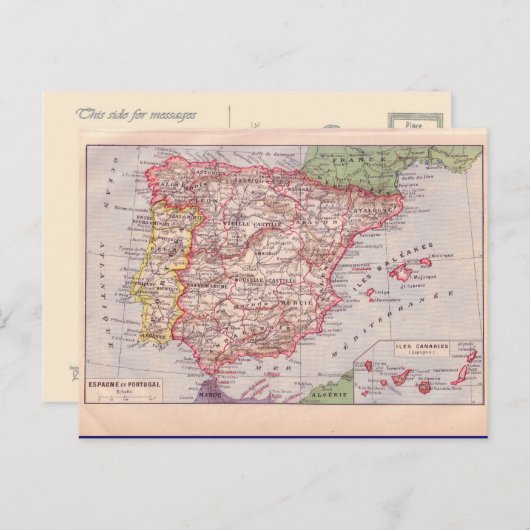 Carte vintage, Espagne, vers 1920 (Devant / Derrière)