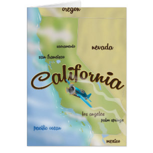 Carte vintage et affiche de voyage de Californie É