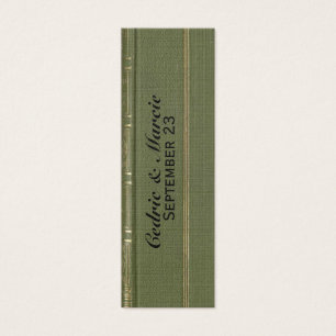 Carte vintage et signet d'endroit de Livre vert