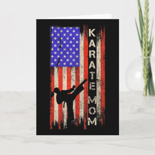 Carte Vintage États-Unis Drapeau Karate Maman Karateka S