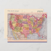 Carte vintage, États-Unis vers 1920 (Devant / Derrière)