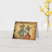 Carte vintage européenne Dachshund Couple (Fleur jaune)