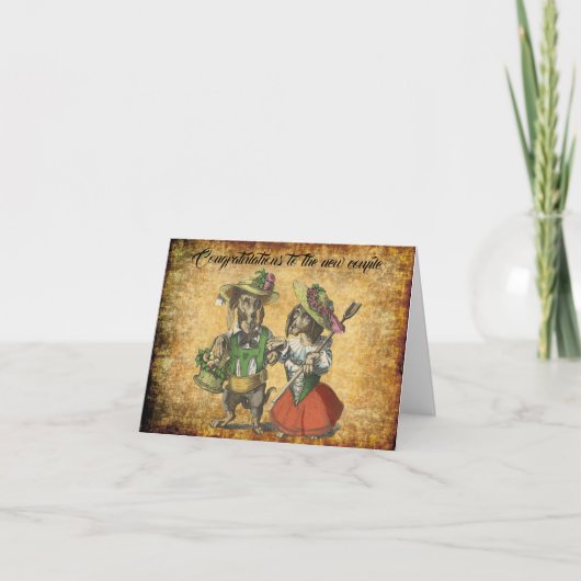 Carte vintage européenne Dachshund Couple (Devant)