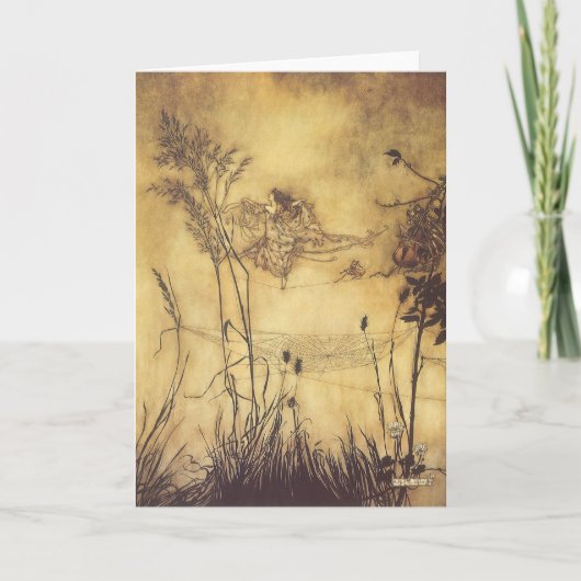 Carte Vintage Fairy Tale, Fairy's Tightrope par Rackham (Devant)