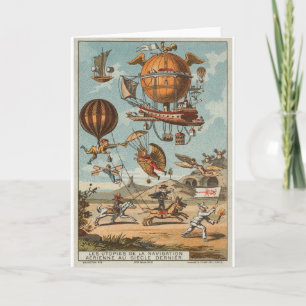 Carte Vintage - Fantastiques appareils de vol,