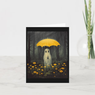 Carte Vintage Fantôme Floral Halloween Gothique Fantôme