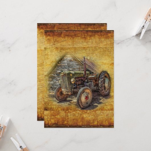 Carte Vintage Farm (Devant/Arrière en situation)