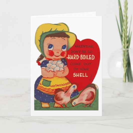 Carte vintage Farmer Girl Valentine's Day (Devant)