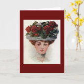 Carte Vintage femme (Fleur jaune)