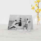 Carte Vintage Fencing Bout (Fleur jaune)