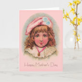 Carte Vintage fille (Fleur jaune)