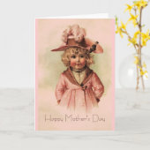 Carte Vintage fille (Fleur jaune)