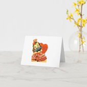 Carte Vintage Flamenco Girl Valentine (Fleur jaune)