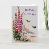 Carte Vintage Flora Anniversaire (Devant)