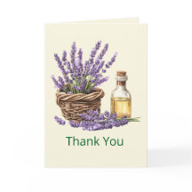 Vintage Floral Botanical Lavender Thank You Card