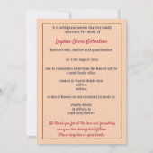 Carte vintage Floral Death Faire-part (Dos)