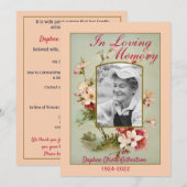 Carte vintage Floral Death Faire-part (Devant / Derrière)