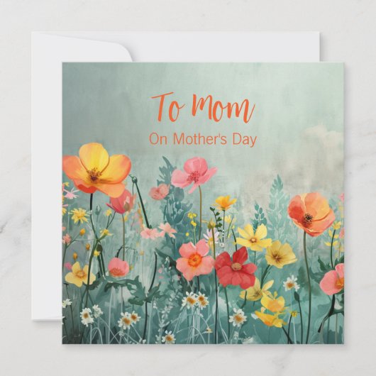 Carte vintage Floral Fête des Mères (Devant)