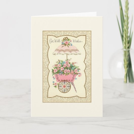 Carte Vintage Floral Get Well (Devant)
