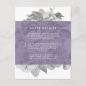 Carte vintage Floral Guest | Violet (Devant)