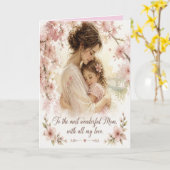 Carte vintage florale de fille à mère (Fleur jaune)