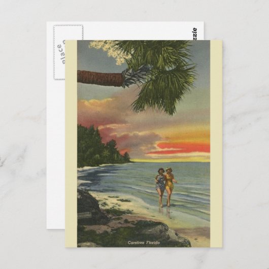 Carte vintage Florida Sunset Post (Devant / Derrière)