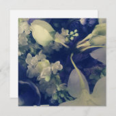 Carte vintage flowers flat card  (Devant / Derrière)