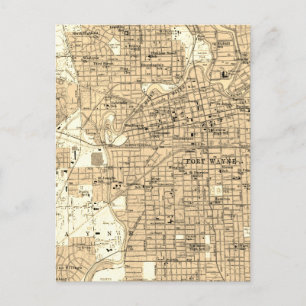 Carte vintage Fort Wayne Indiana