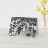 Carte Vintage - Foule de jitterbugging (Fleur jaune)