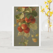 Carte Vintage - Fraises sur la vigne, (Fleur jaune)
