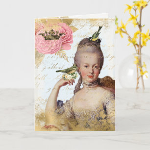 Carte vintage française Marie Antoinette shabby