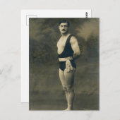 Carte vintage française Strongman (Devant / Derrière)
