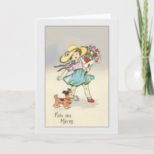 Carte Vintage French Fête des Mères Mother's Day Card