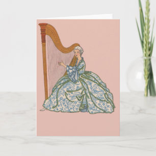 Carte Vintage French Harpist Notecards et Postcards
