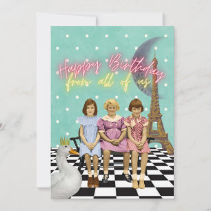 Carte Vintage Funky Group Voeux d'anniversaire
