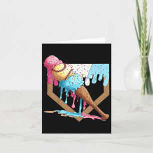 Carte Vintage Funny Baseball Crème de glace goutte Baseb