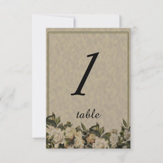 Carte vintage Gardenia Mariage Table (Devant)