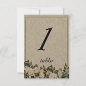 Carte vintage Gardenia Mariage Table (Dos)