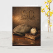 Carte Vintage Gentleman 80th Birthday Classic (Fleur jaune)