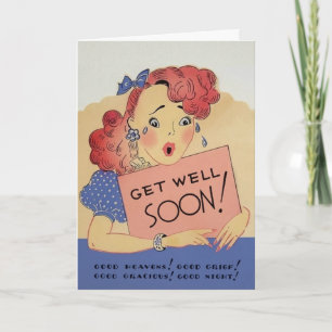 Carte vintage Get Well Bientôt