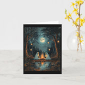 Carte Vintage Ghost Book Lecture Camping Gothic Hallowee (Fleur jaune)