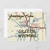 Carte Vintage Gillette Wyoming (Devant / Derrière)