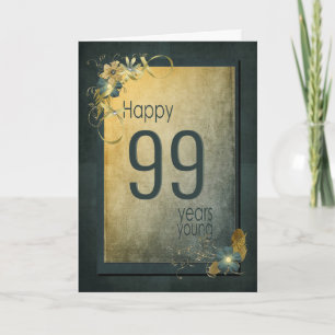 Carte vintage Gold 99e anniversaire